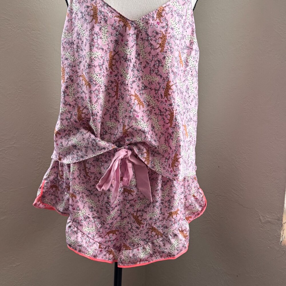 Victoria’s Secret Pink Leopard Floral Satin Pajama Set – Mixed Sizes (Top L, Bot - Picture 2 of 13